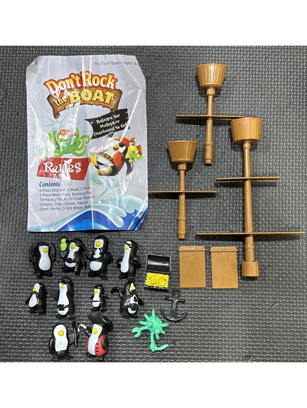 Don't Rock the Boat Replacement Game Pieces Lot of 18 Penguin Chest Crab Mast